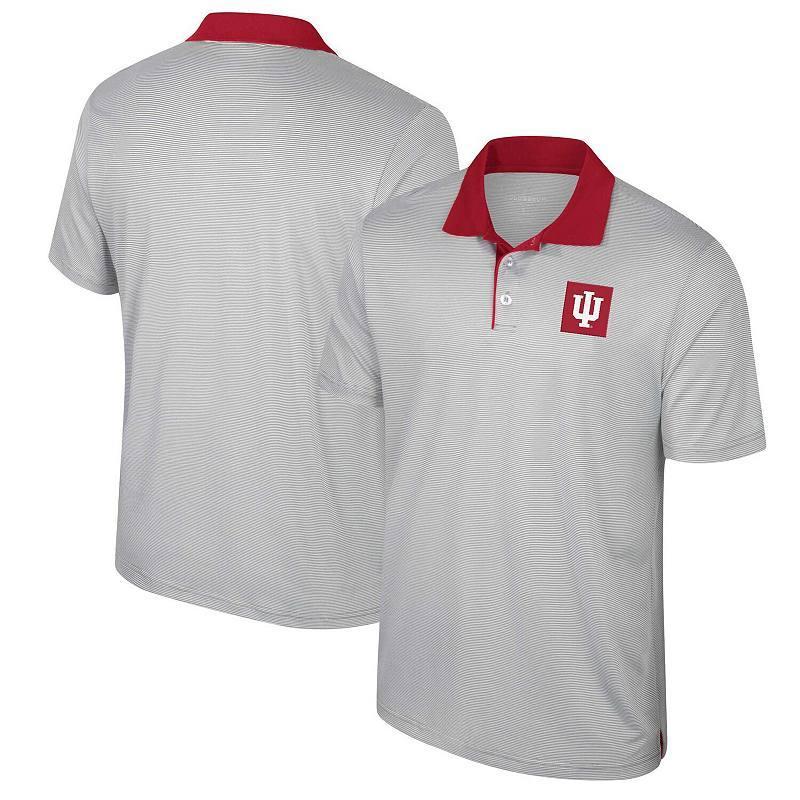 Mens Colosseum Gray Arkansas Razorbacks Big & Tall Tuck Striped Polo Product Image