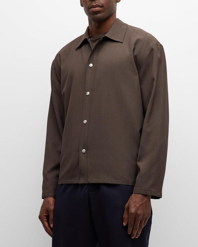 Mens Snap-Front Wool Overshirt Product Image