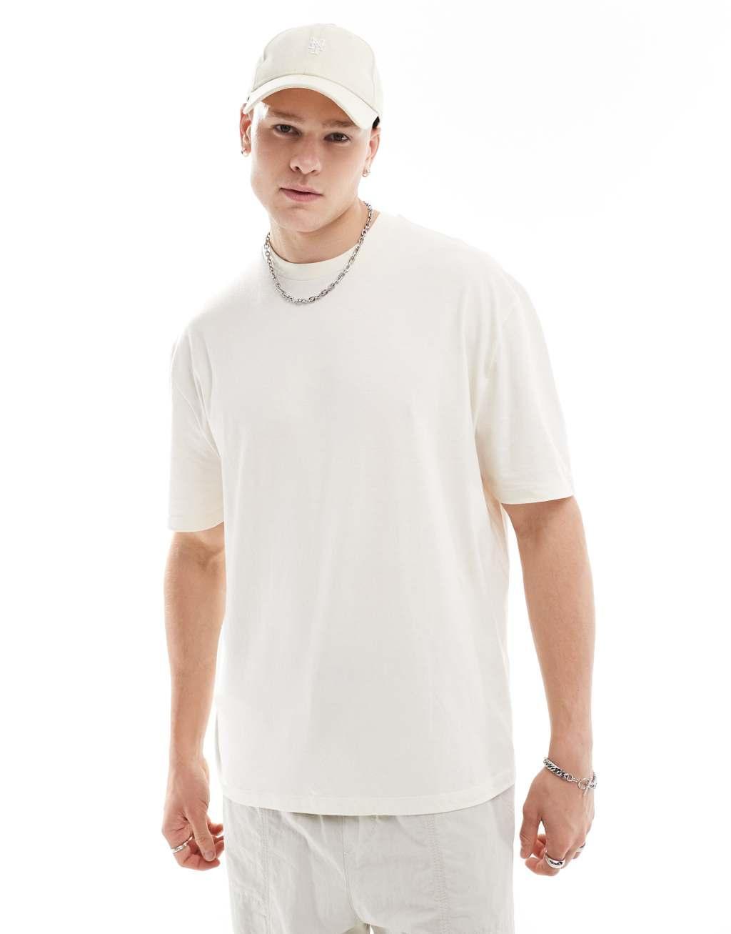 ASOS DESIGN oversized T-shirt in off white with celestial back print Product Image