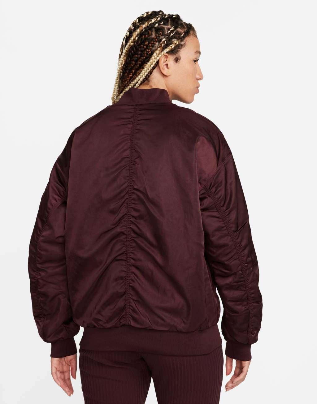 Nike Road To Wellness bomber jacket in burgundy product image