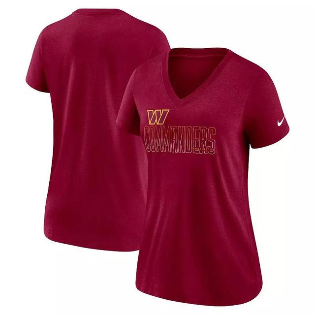 Womens Nike Heathered Navy Denver Broncos Lock Up Tri-Blend V-Neck T-shirt Product Image