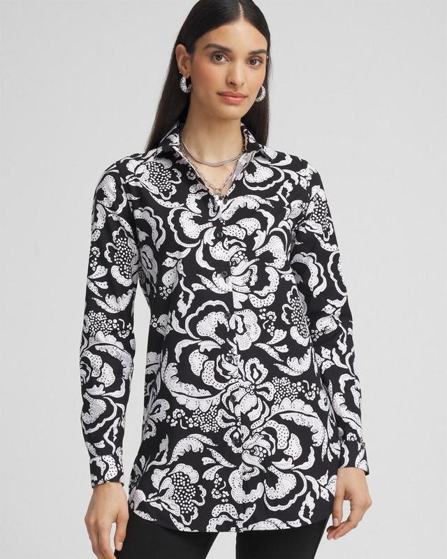 Women's No Iron Floral Tunic Top Product Image