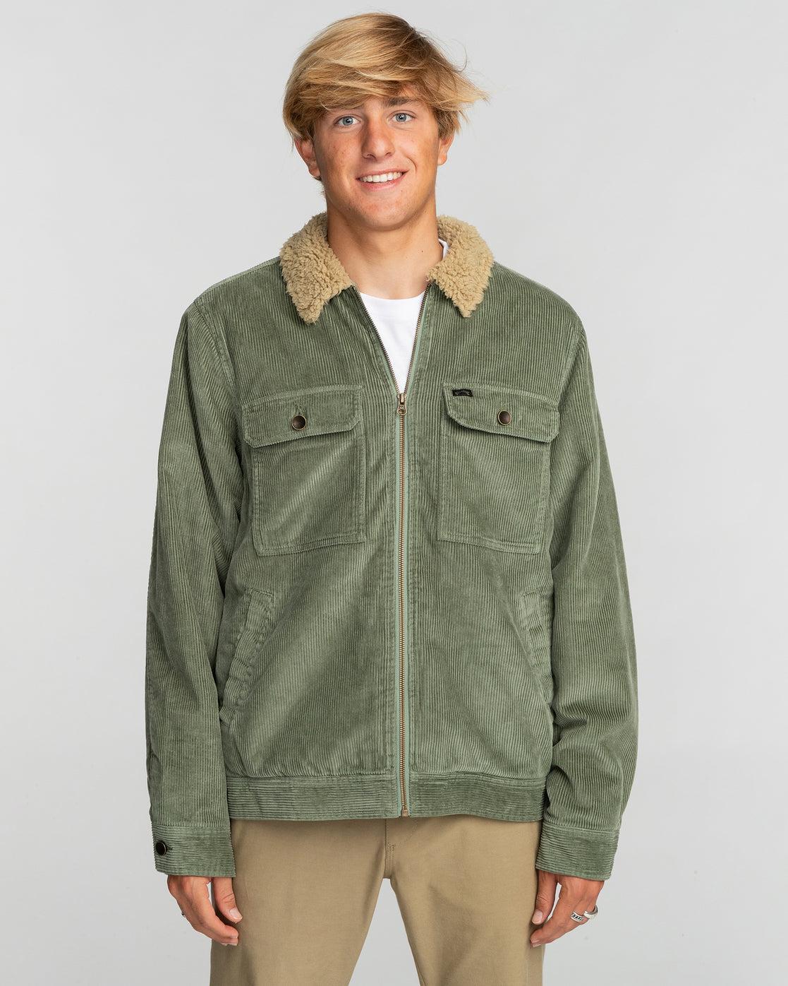 Barlow Cord Sherpa Lined Jacket - Sage Male Product Image