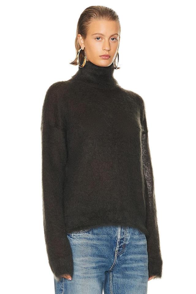 Saint Laurent Turtleneck Sweater in Tan Product Image