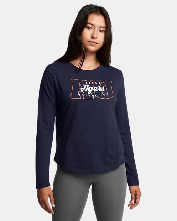 Womens UA Performance Cotton Collegiate Long Sleeve Product Image