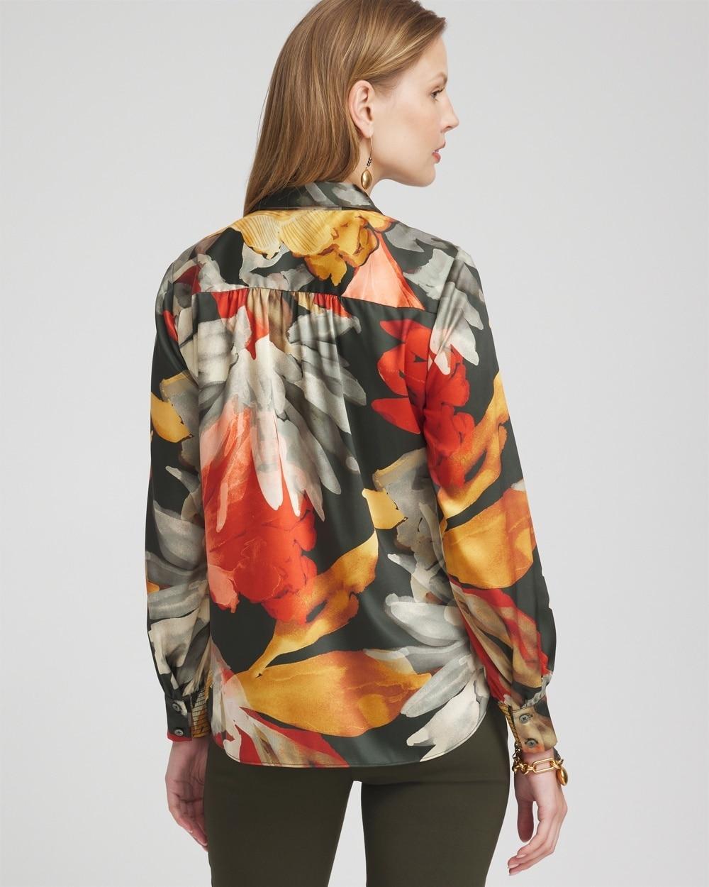 Floral Faux Silk Shirt Product Image