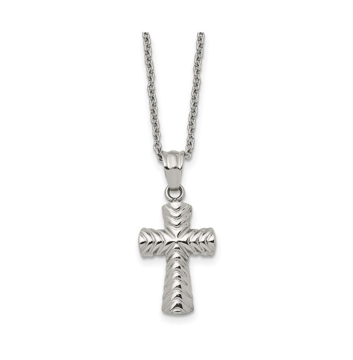 Chisel Polished Cross Pendant on a Cable Chain Necklace Product Image