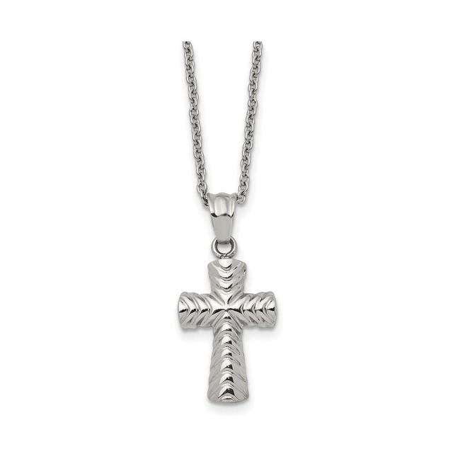 Chisel Polished Cross Pendant on a Cable Chain Necklace Product Image