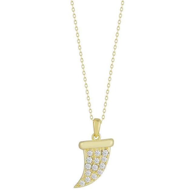 Sunkissed Sterling Sterling Silver Cubic Zirconia Horn Pendant Necklace, Womens Gold Product Image