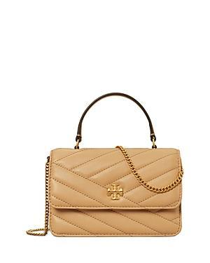 Tory Burch Mini Kira Chevron Quilted Leather Top Handle Wallet on a Chain Product Image