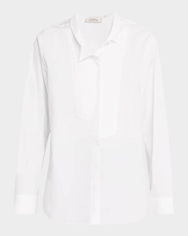 Poplin Power Asymmetric Button-Down Blouse Product Image