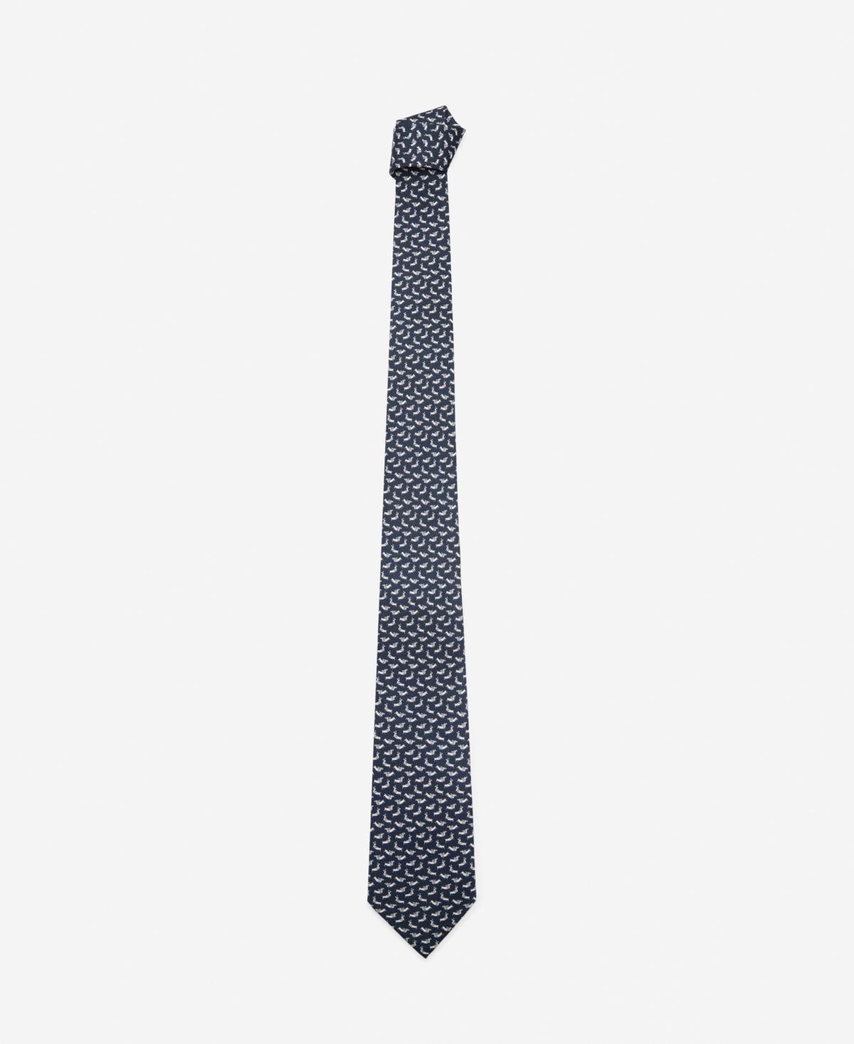 Mango Mens Dog Print Mulberry Silk Tie Product Image