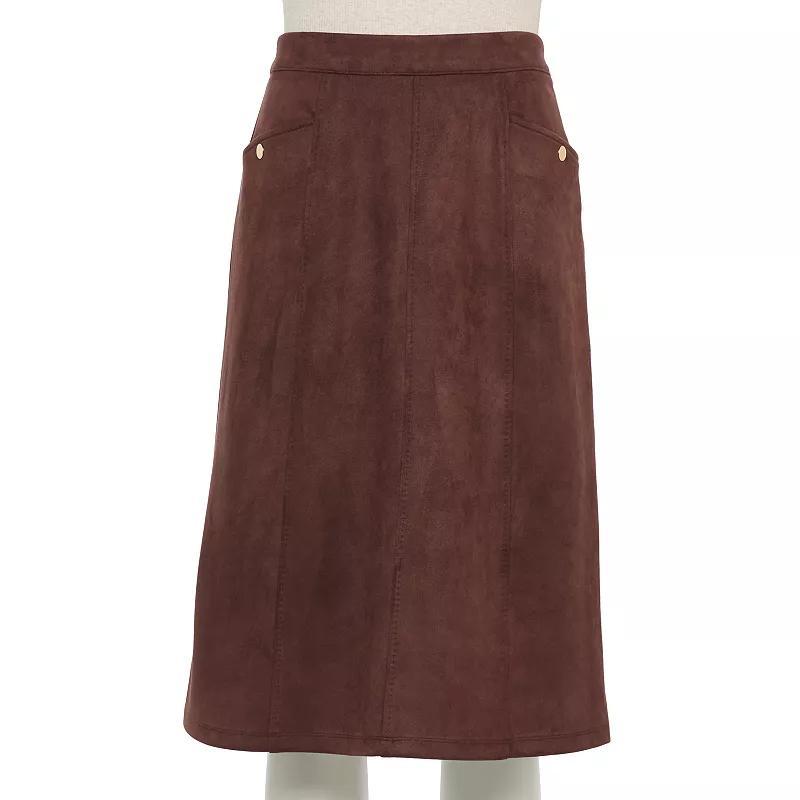 Womens Croft & Barrow Suede Midi Skirt product image