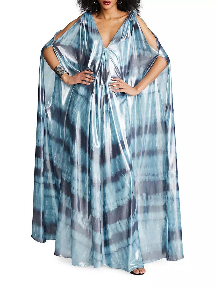 Umu Iridescent Tie-Dye Chiffon Gown Product Image