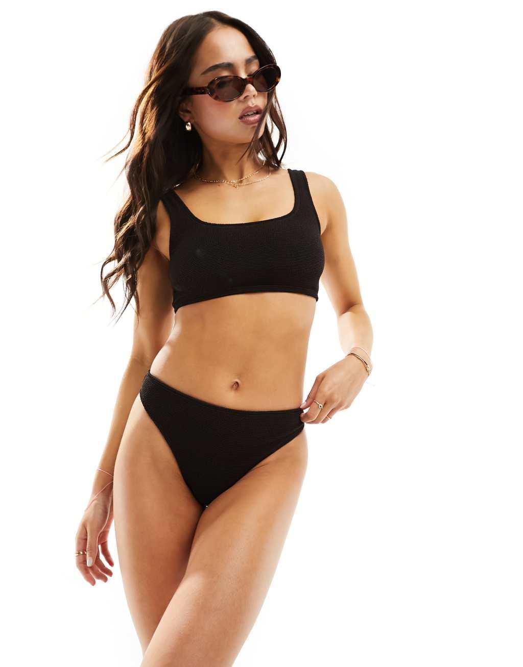 & Other Stories mix and match crinkle high waist bikini bottoms Product Image