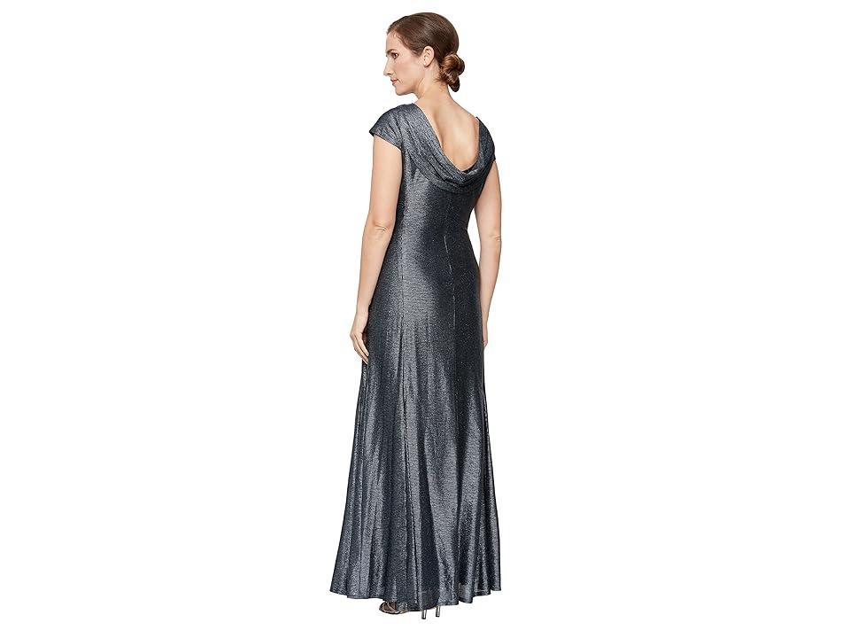 Alex Evenings Long A-Line Metallic Knit Gown Women's Dress Product Image