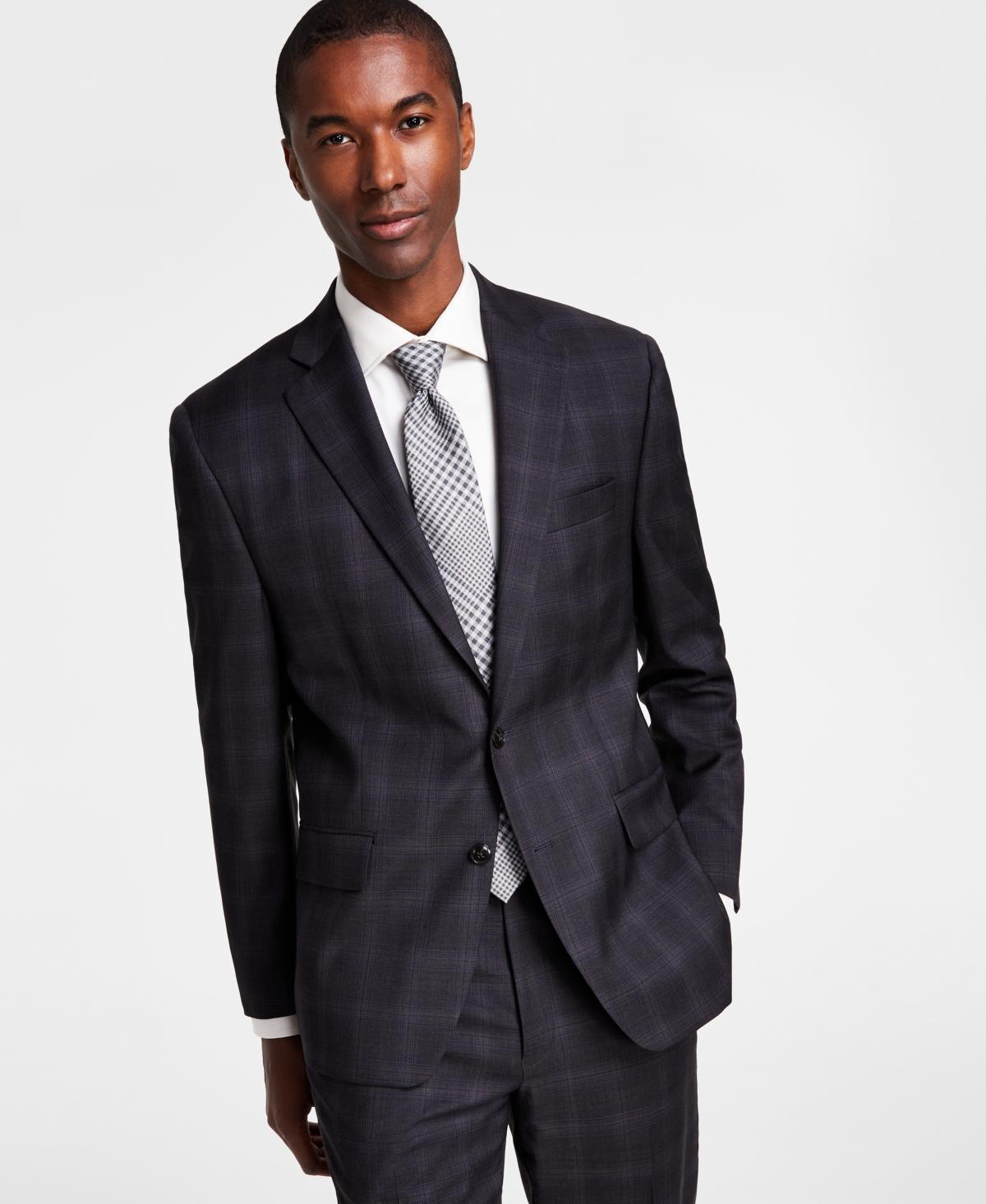 Michael Kors Mens Classic-Fit Wool Stretch Suit Separate Jacket - Grey Product Image