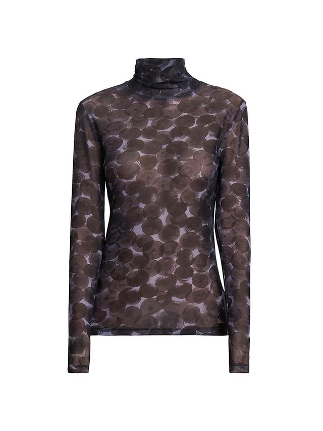 Womens Hoyser Polka Dot Mesh Turtleneck Product Image