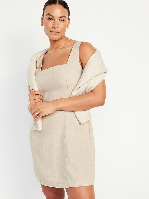 Sleeveless Linen-Blend Mini Dress Product Image