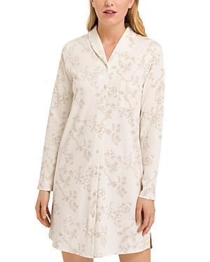 Hanro Loungy Nights Printed Long Sleeve Nightgown Product Image