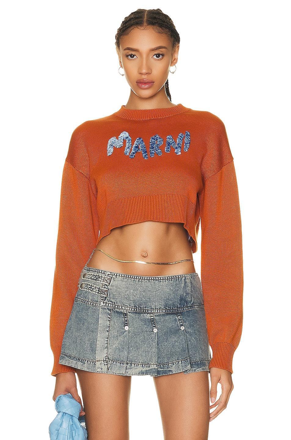 Marni Logo Sweater in Orange Product Image