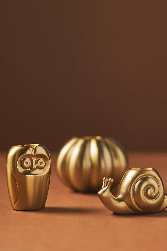 Gold Pumpkin Candle Holder Product Image