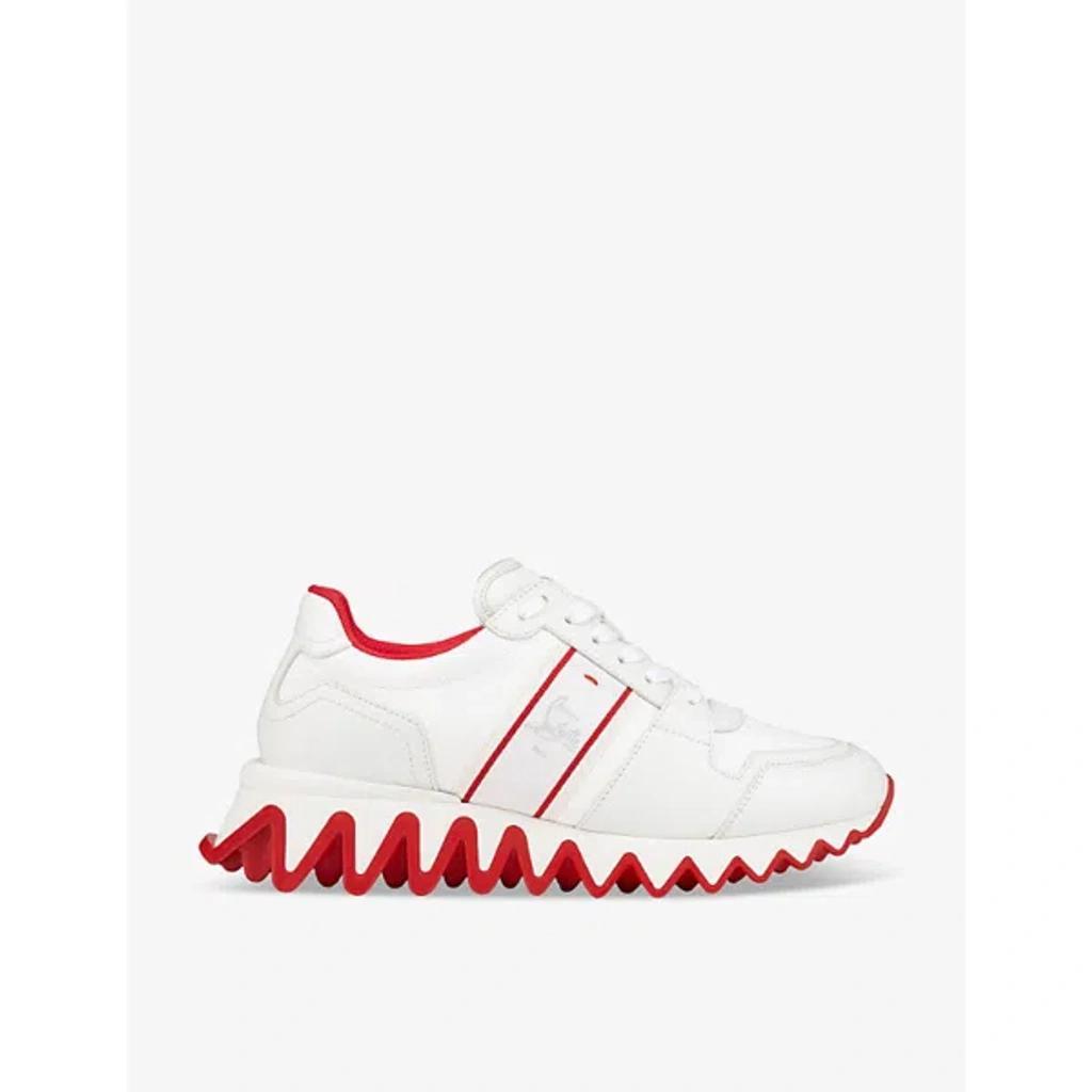 CHRISTIAN LOUBOUTIN Womens White Nastroshark Chunky-sole Leather Low-top Trainers Product Image