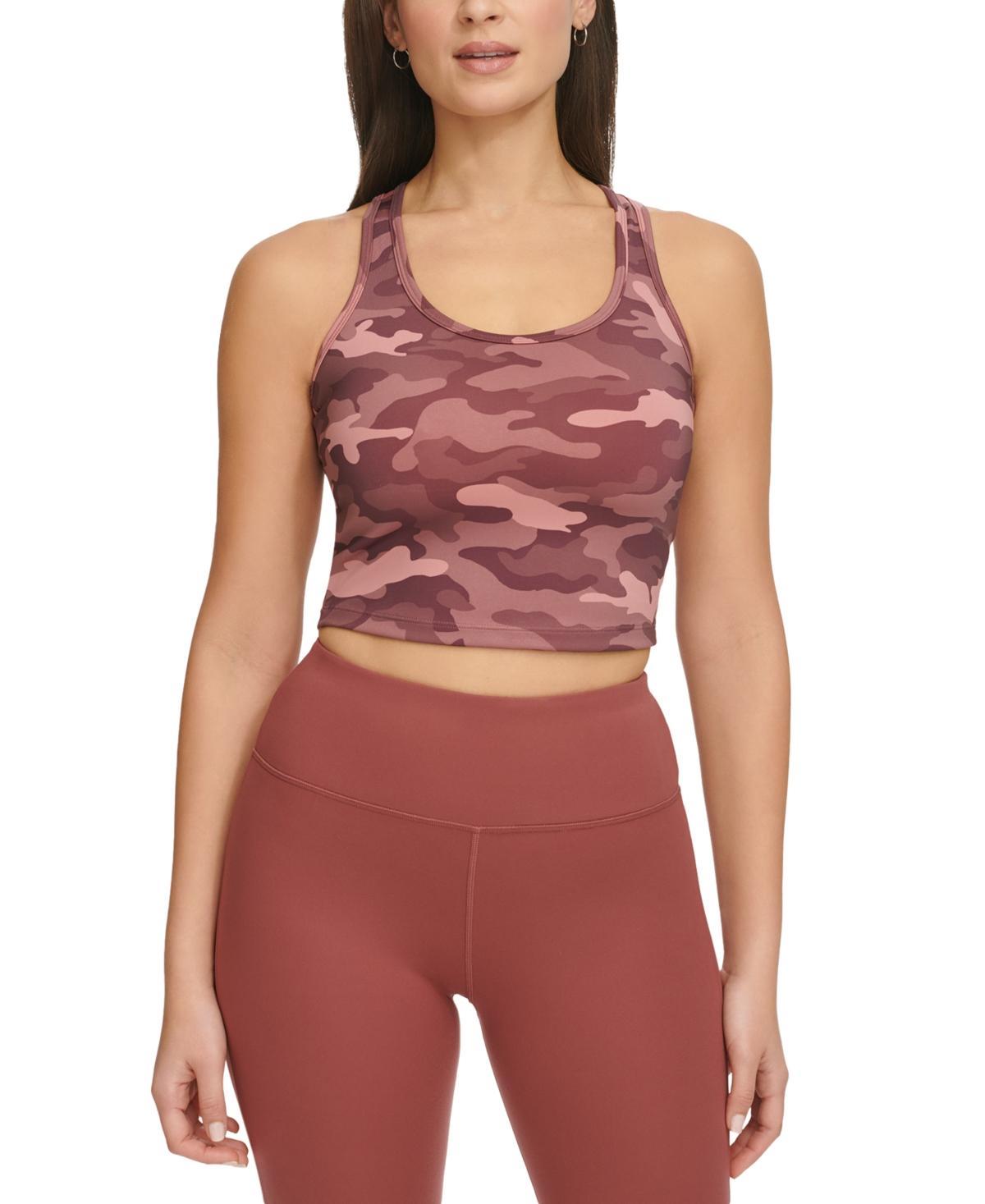 Calvin Klein Performance Womens Printed Scoop-Neck Crop Top Product Image