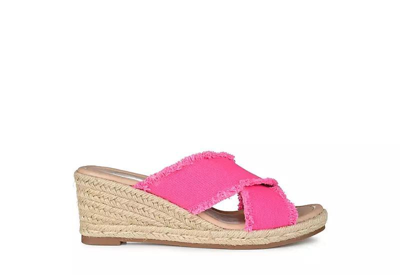 Journee Collection Shanni Womens Wedge Sandals Pink Product Image