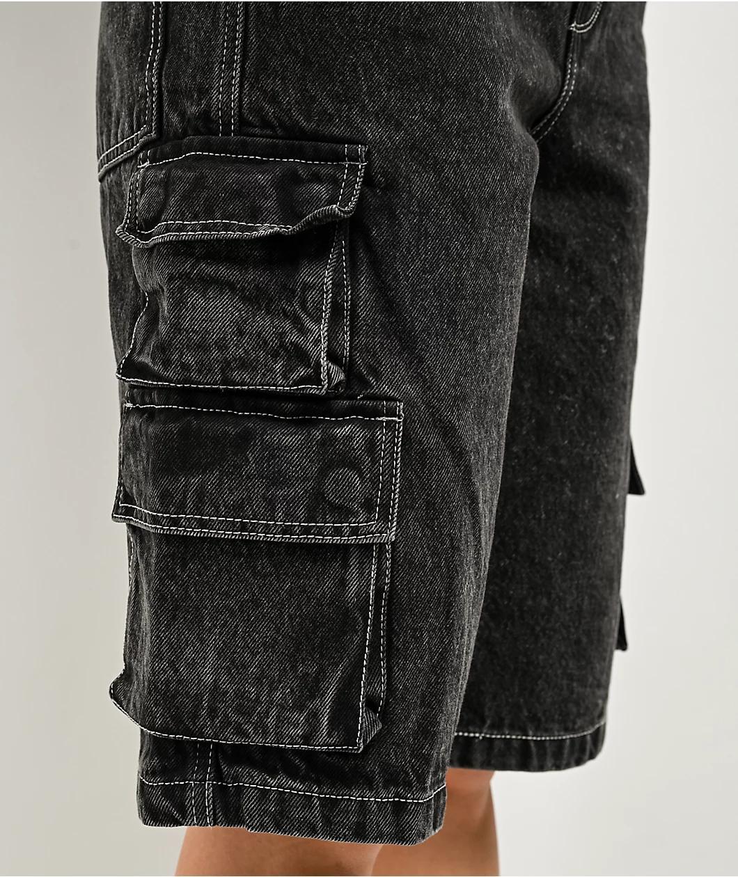 Empyre Sydney Bold Black Wash Cargo Shorts Product Image