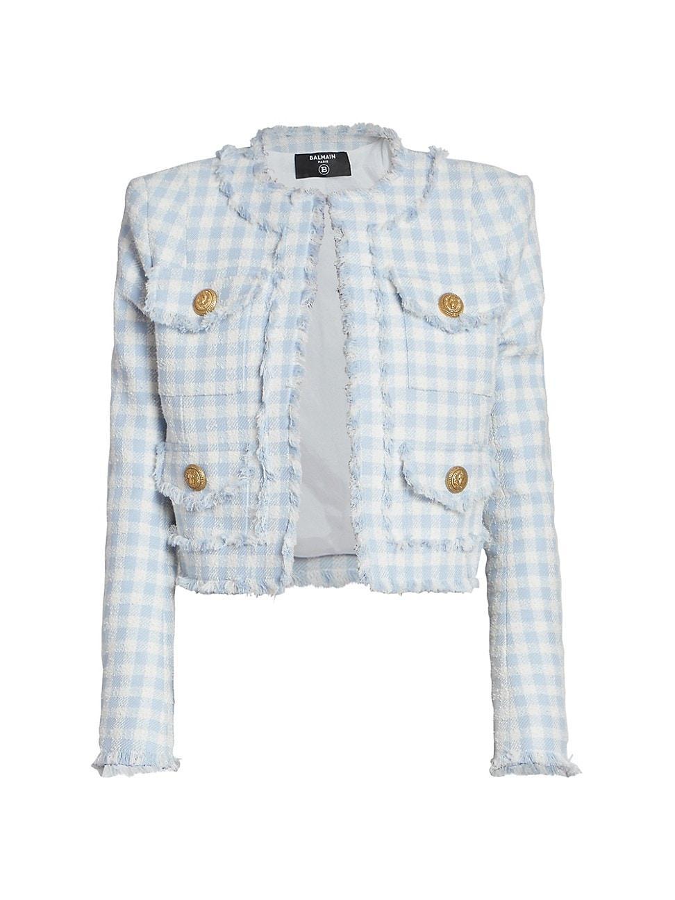 Womens Vichy Gingham Tweed Jacket Product Image