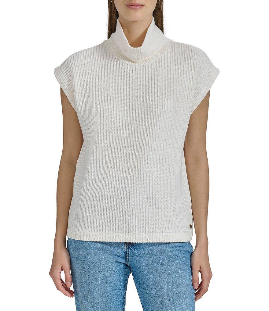 Andrew Marc Sport Turtleneck Cap Sleeve Sweater Top Product Image