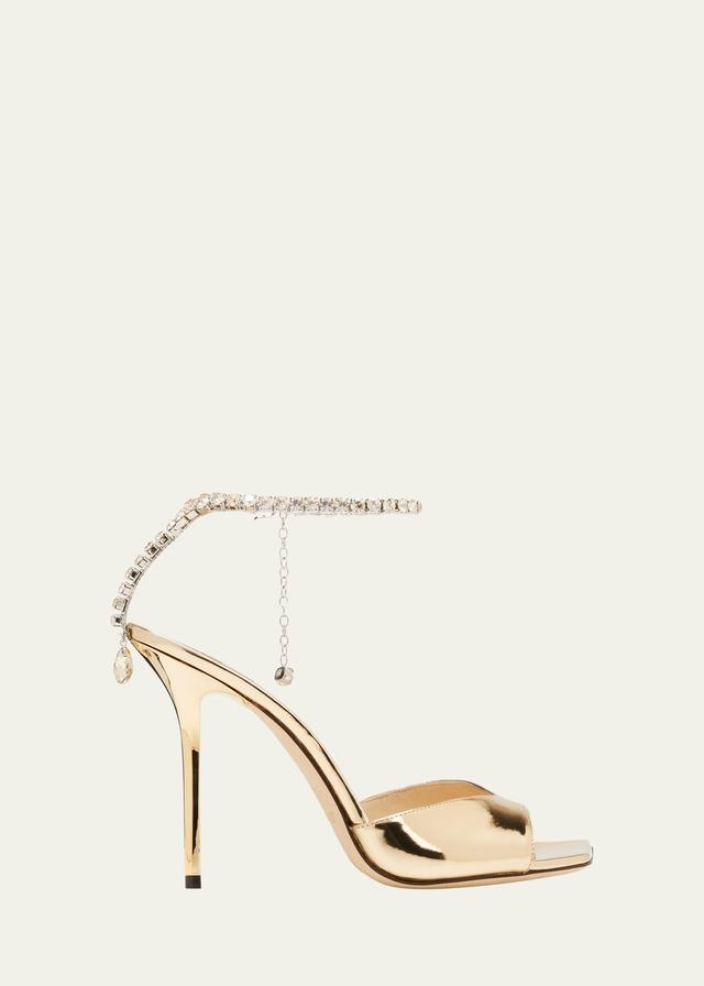 Jimmy Choo Saeda Crystal Ankle Strap Peep Toe Sandal Product Image