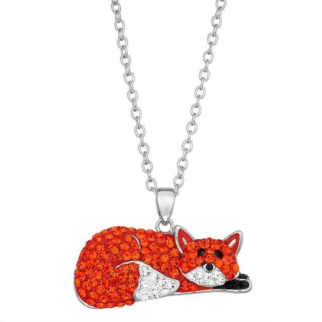 Crystal Fox Pendant Necklace, Womens, Size: 18, Orange Product Image