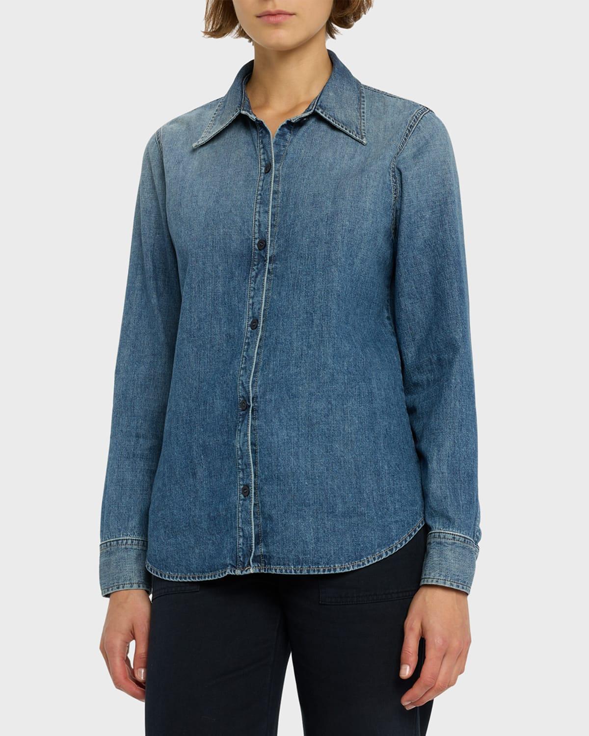 Marlise Button-Front Denim Shirt Product Image