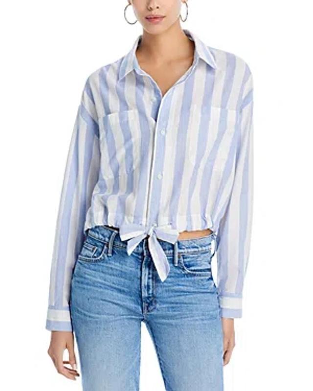 The Tied Up In Knots Striped Shirt In Blue Product Image