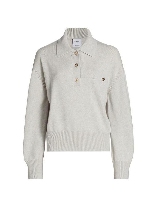 Womens Cashmere Polo Sweater Product Image