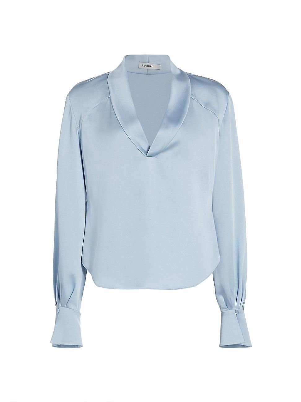 Womens Maisey Satin Long-Sleeve Blouse Product Image