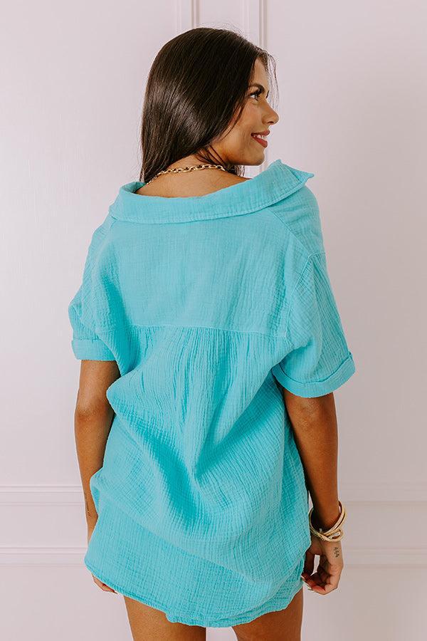 Coastal Bliss Top In Sky Blue Product Image