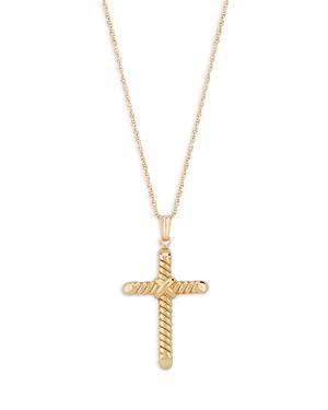 Bloomingdales Swirl Cross Pendant Necklace in 14K Yellow Gold, 18 - 100% Exclusive Product Image