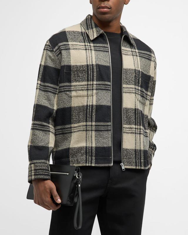 Mens Plaid Zip Overshirt Product Image