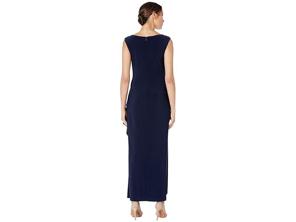 Alex Evenings Petite Long Sleeveless Dress with Sweetheart Neckline (Navy/Nude) Women's Dress Product Image