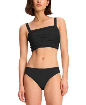 Kate Spade New York Womens Square Neck Shirred Bikini Top High Cut Bikini Bottoms Product Image