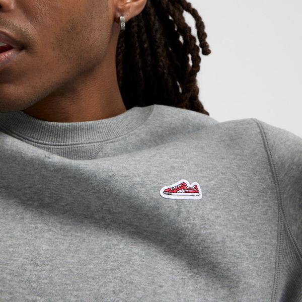 PUMA Suede Logo Men's Crew Neck Sweatshirt in Medium Grey Heather Product Image