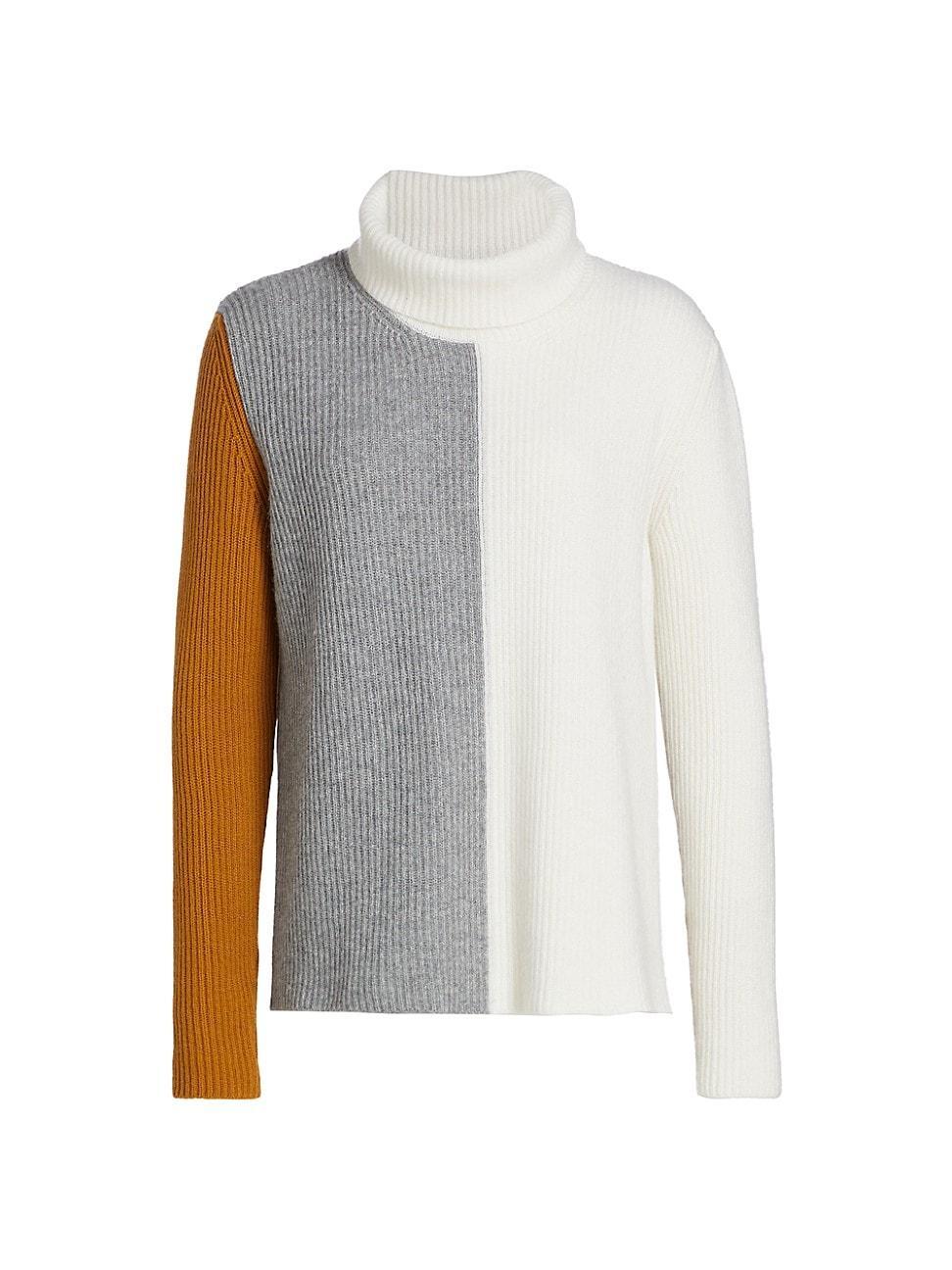 Womens COLLECTION Colorblocked Turtleneck Sweater Product Image