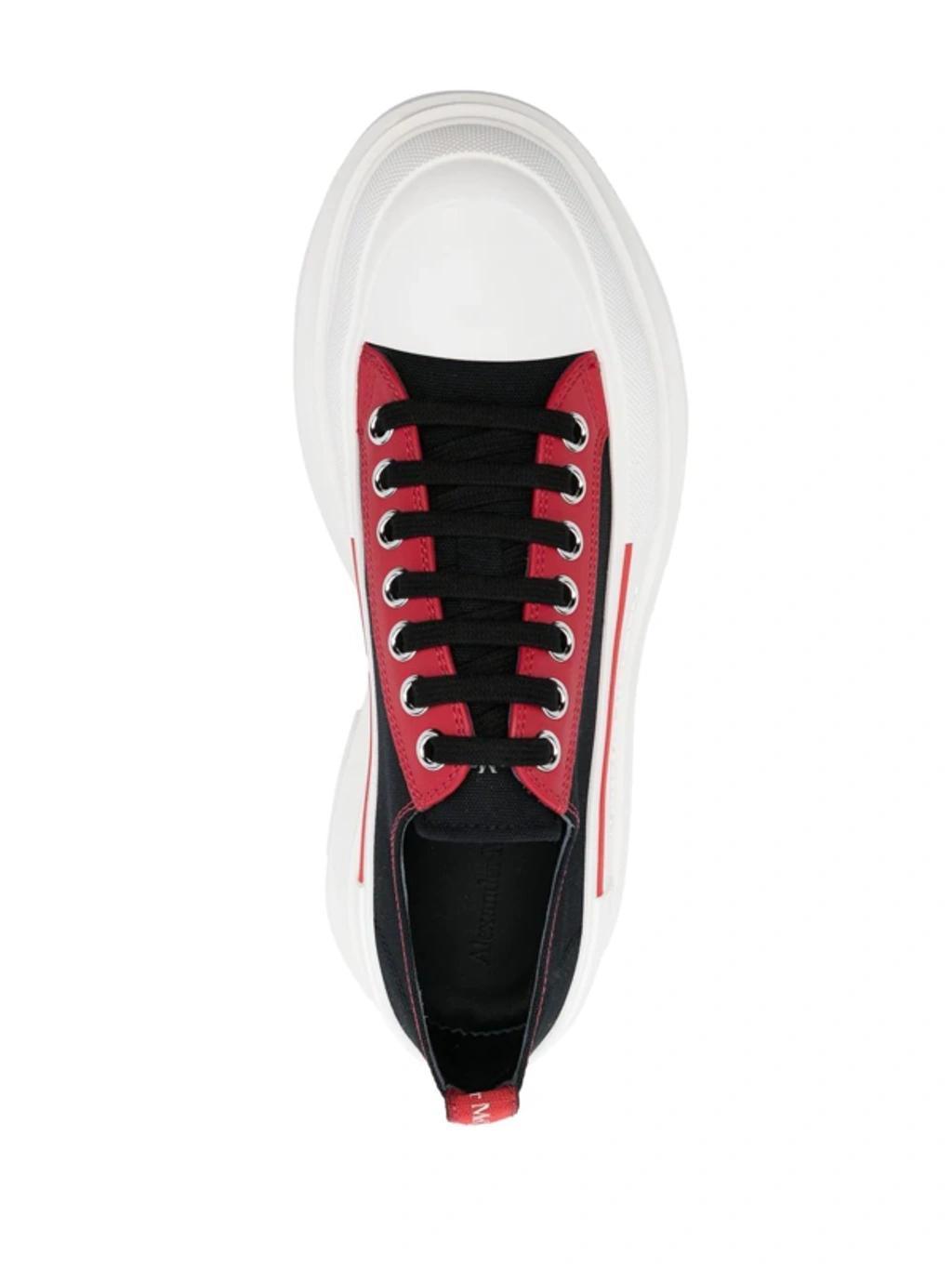 Black & Red Tread Slick Sneakers In 1549 Blk/w.r./of.w/w Product Image