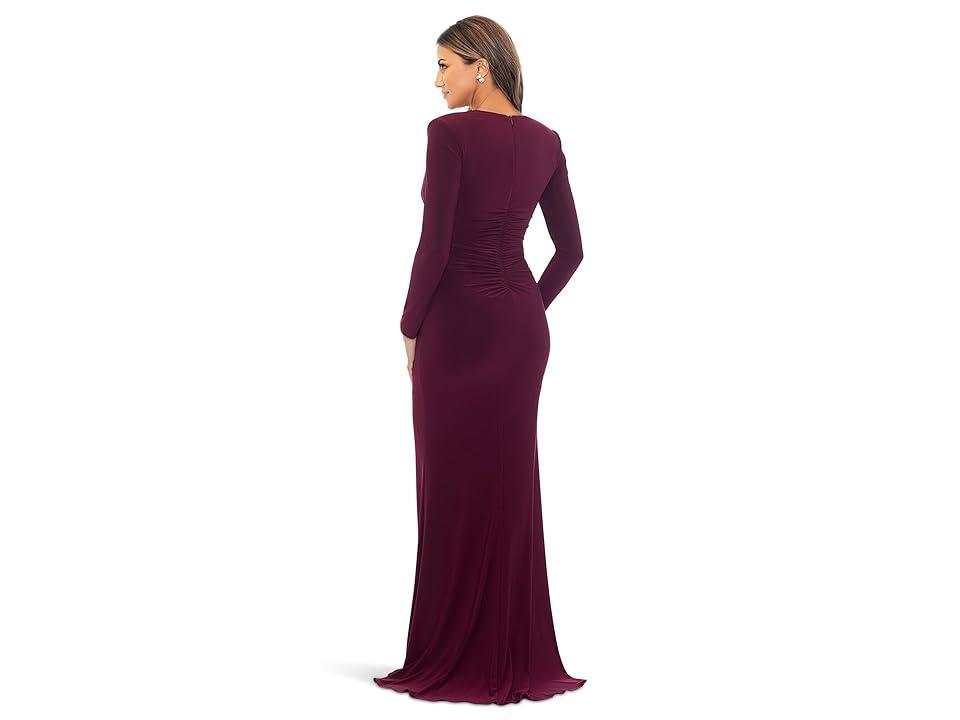 Xscape Evenings Long Sleeve Plunge Neck Gown Product Image