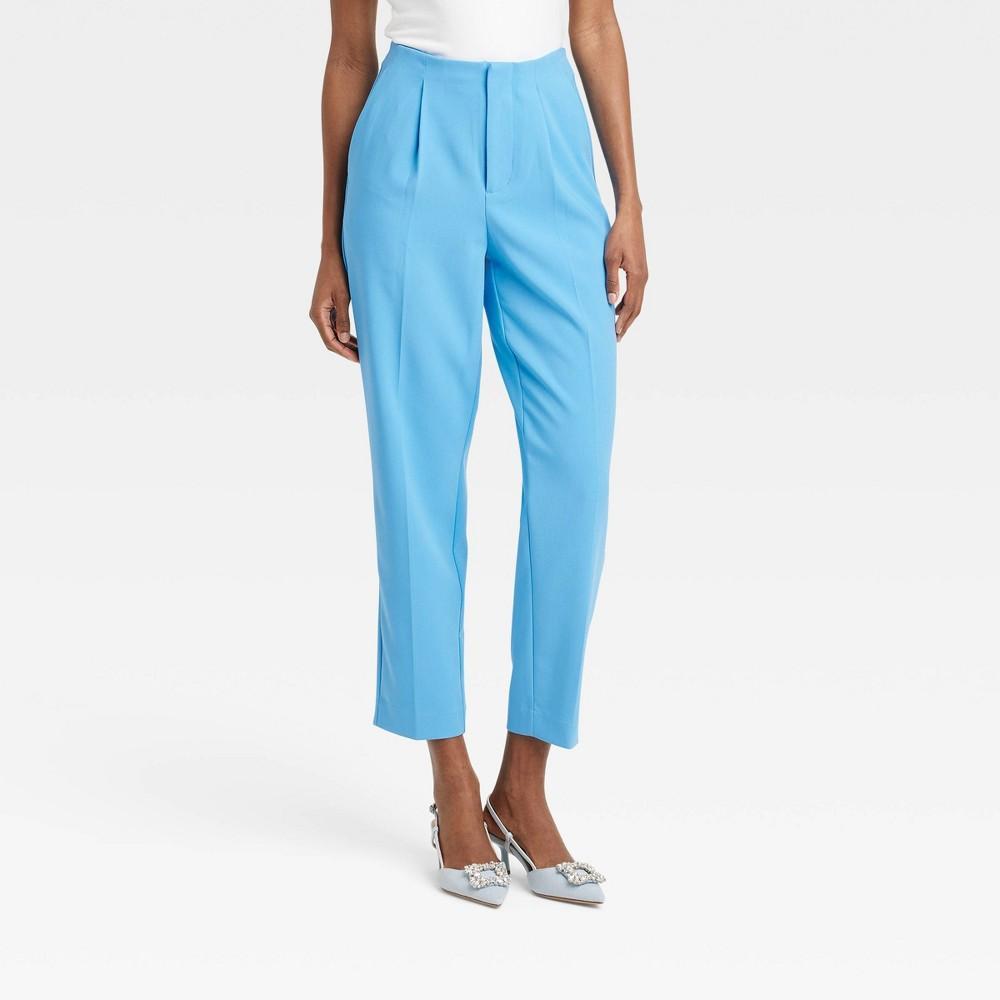 Womens High-Rise Tailored Trousers - A New Day Blue 10 Product Image