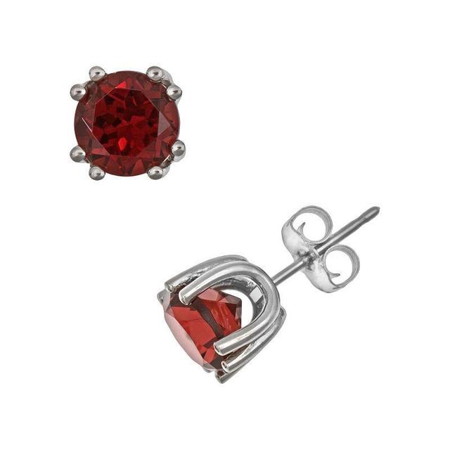 Celebration Gems Sterling Silver Garnet Stud Earrings, Womens, Red Product Image