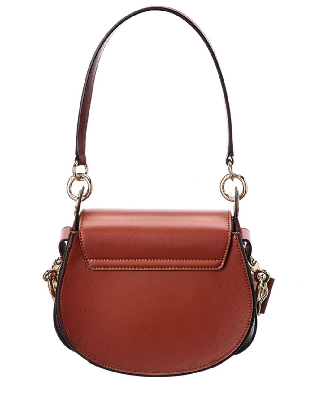 CHLOÉ Tess Grained And Suede Leather Bag In Brown Product Image